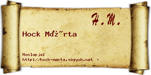 Hock Márta névjegykártya
